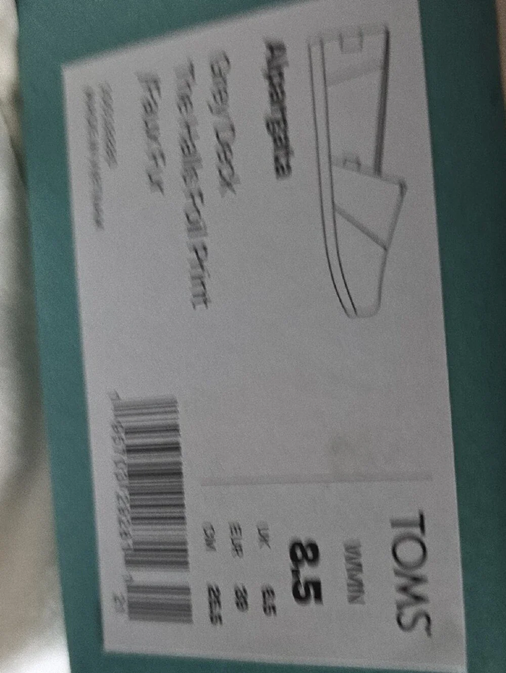 Toms Gray Slip-On Holiday Slippers with Red and Teal Accents